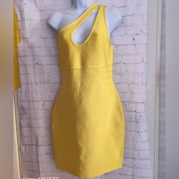 New With Tags Herve Leger x Forever 21 Yellow Bandage Dress Sz. XL Soldout Piece - Picture 1 of 10